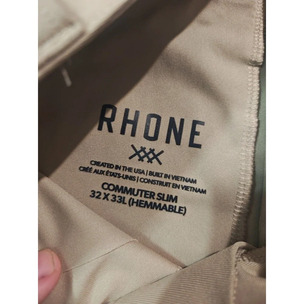Rhone Commuter Slim Pants Men’s 32x33 Tan Khaki Tech Performance Office